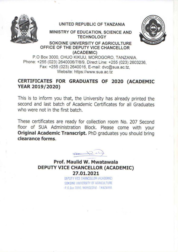 Buy Degree From the Sokoine University of Agriculture
