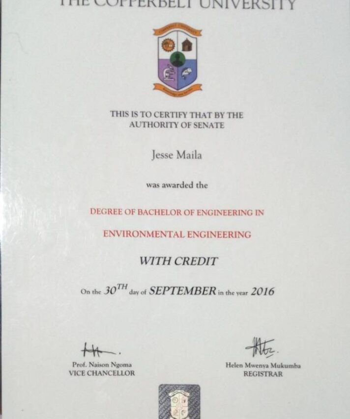 Buy Degree From the The Copperbelt University