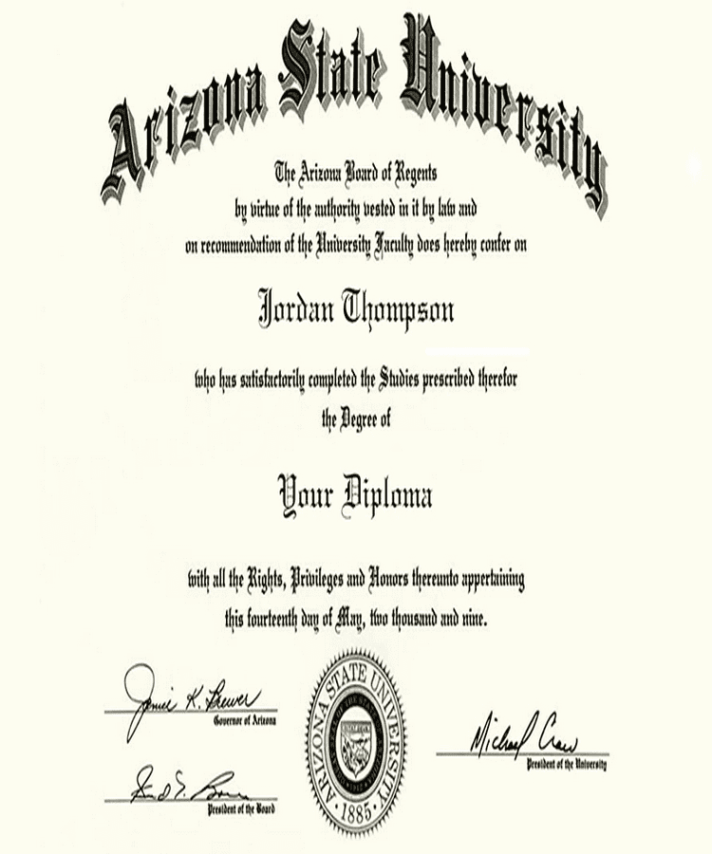 Buy college degree from The Arizona State University