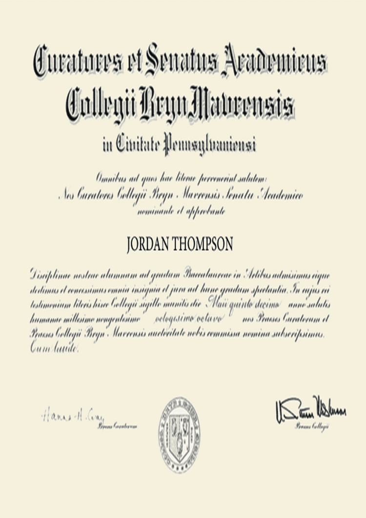 Buy college degree from The Bryn Mawr College