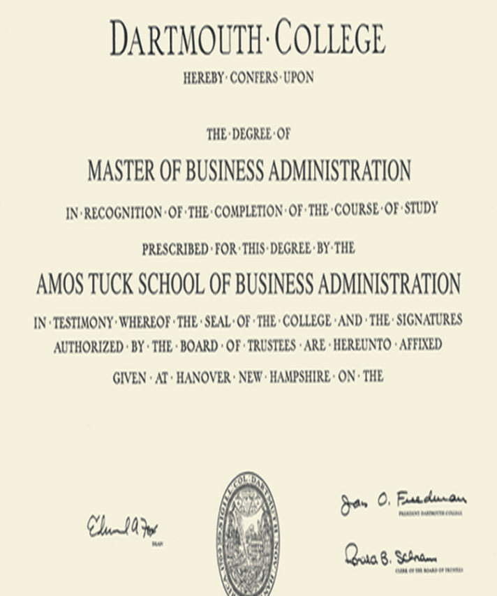 Buy college degree from The Dartmouth College