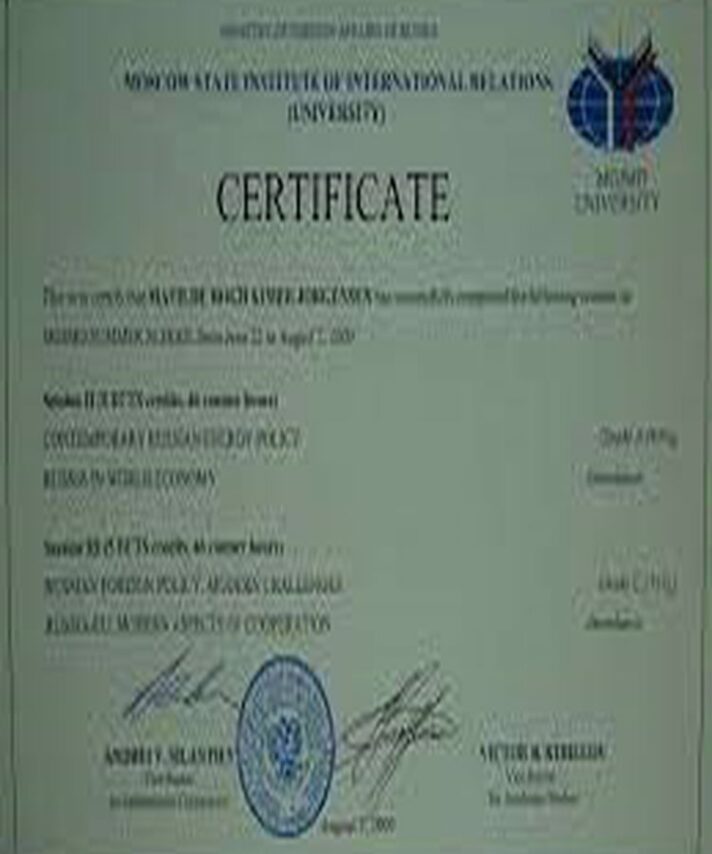 Buy college degree from the Moscow State Institute of International Relations