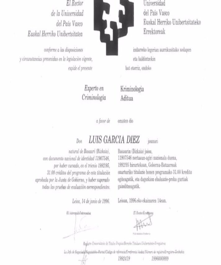 Buy college degree from the Universidad del País Vasco