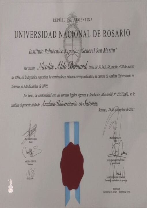 Buy college degree from the Universidad Nacional de Rosario