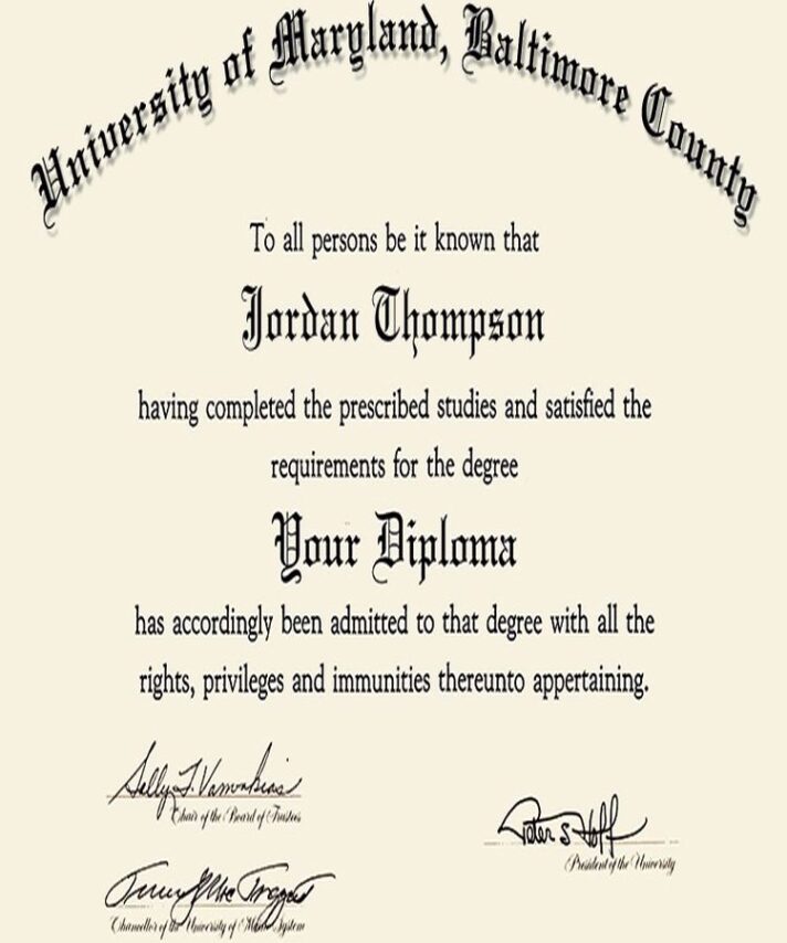 Buy college degree from The University of Maryland, Baltimore County