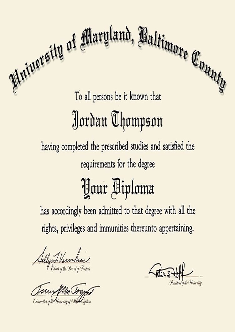 Buy college degree from The University of Maryland, Baltimore County