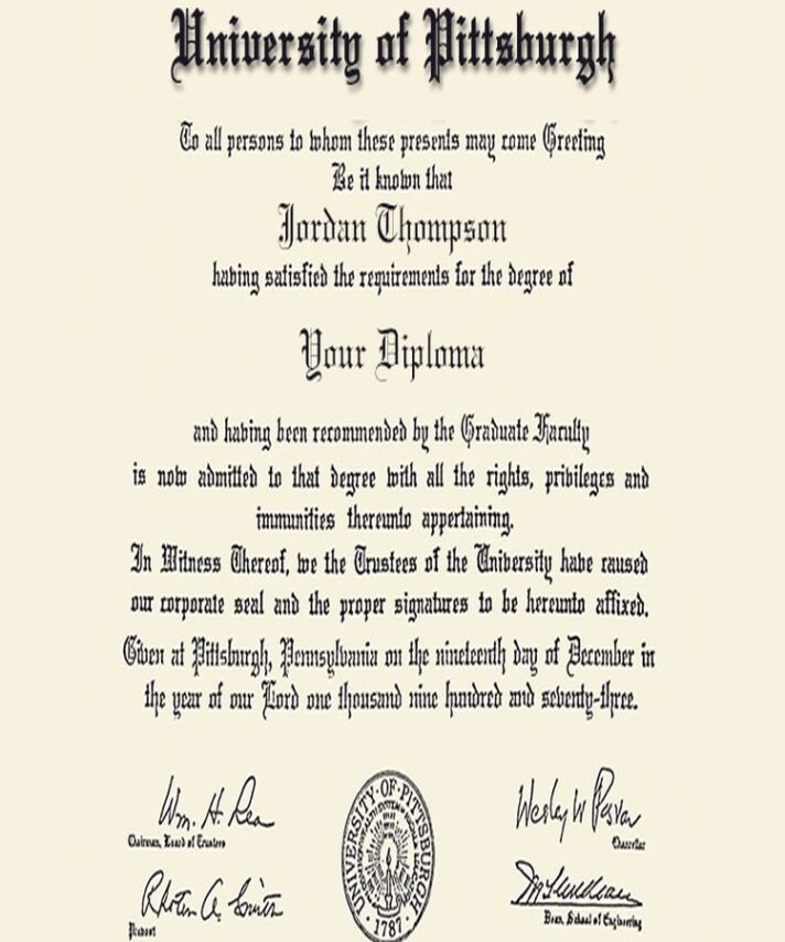 Buy college degree from The University of Pittsburgh