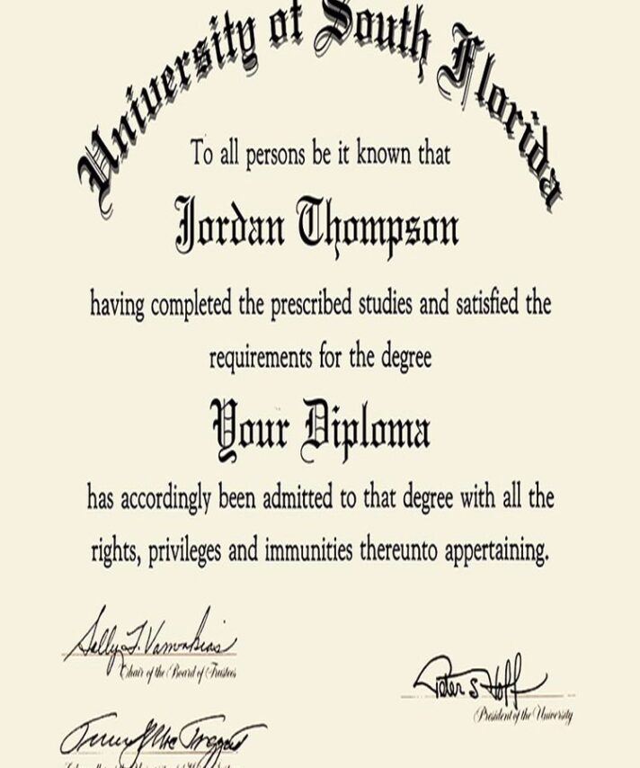 Buy college degree from The University of South Florida