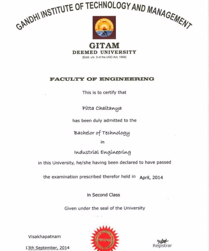 Buy college degree from The Gandhi Institute of Technology and Management