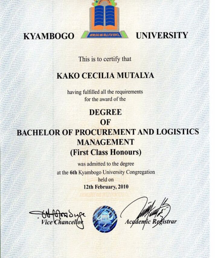 Buy college degree from TheKyambogo University