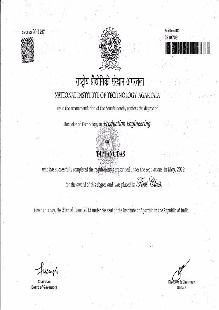 Buy college degree from The National Institute of Technology, Agartala